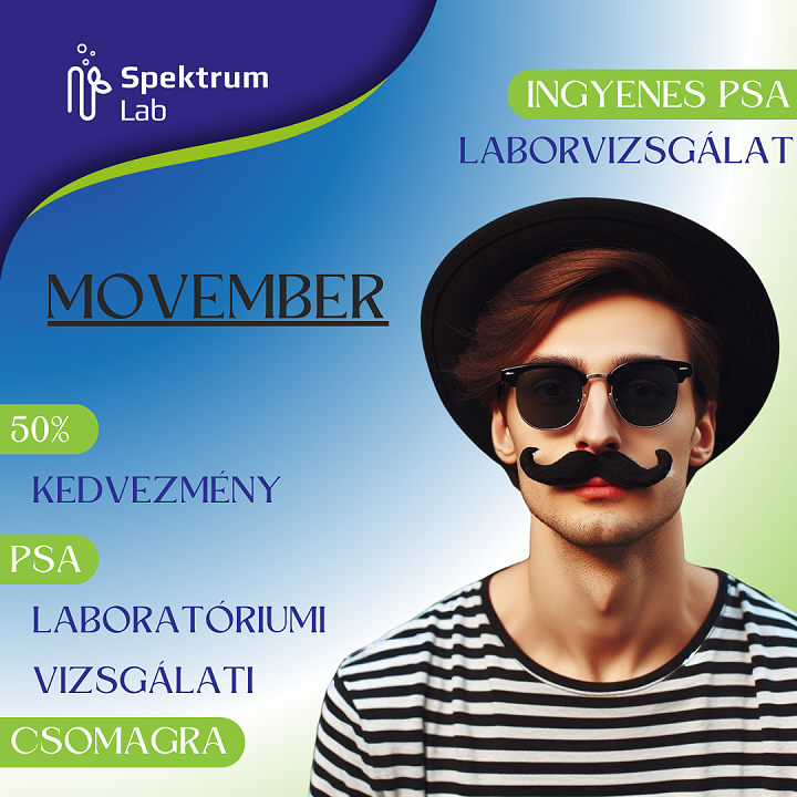 MOVEMBER. INGYENES PSA VIZSGÁLAT ÉS PSA-CSOMAG 50% KEDVEZMÉNNYEL